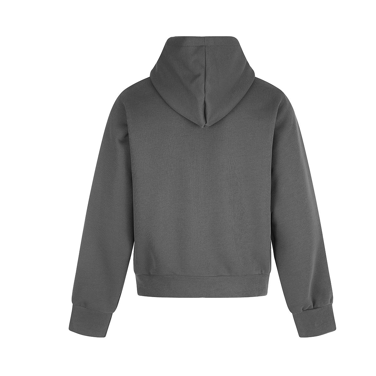 Graphic Zip-Up Hoodie – Dark Grey Studded Streetwear Cardigan with Anime Print
