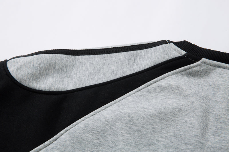 Sweat-shirt motif chat en smoking avec imprimé note de musique et manches raglan color block