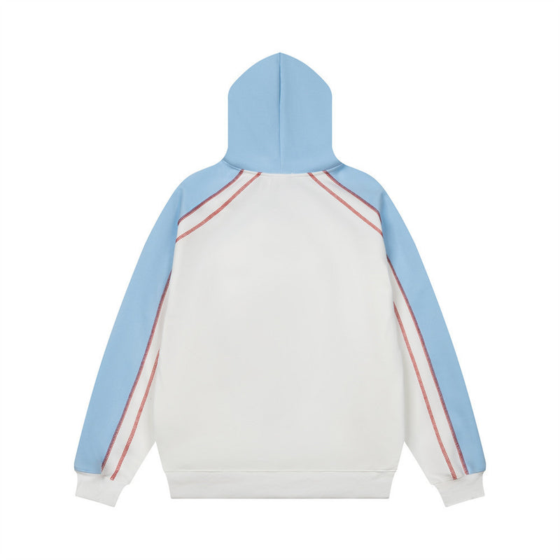 Darkht 08 Number Print Colorblock Raglan Sleeve Pullover Hoodie