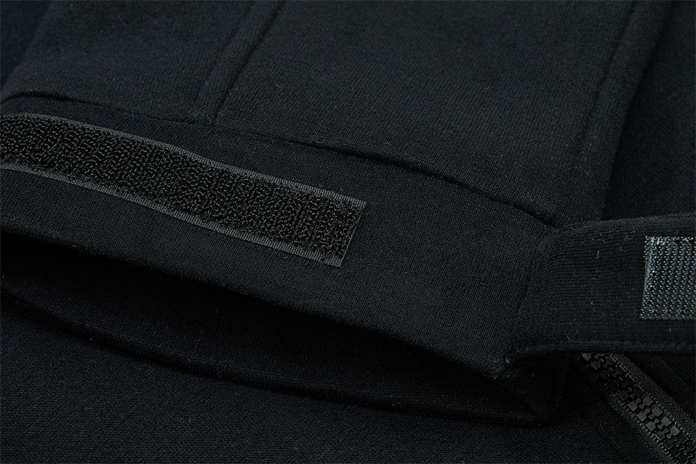 Men's Mock Neck Full-Zip Track Jacket with Crest Patch – Streetwear Fleece