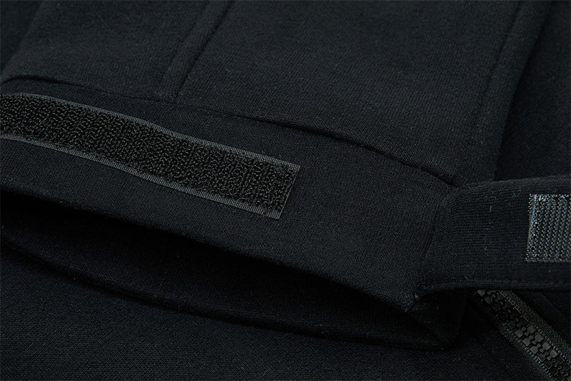 Men's Mock Neck Full-Zip Track Jacket with Crest Patch – Streetwear Fleece