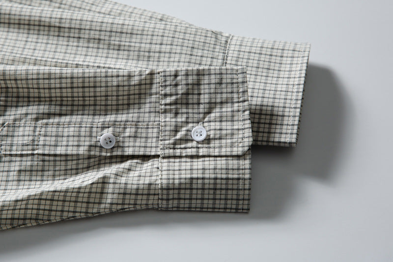 Oversized Plaid Long Sleeve Shirt – Relaxed Fit Japanese-Inspired Button-Up