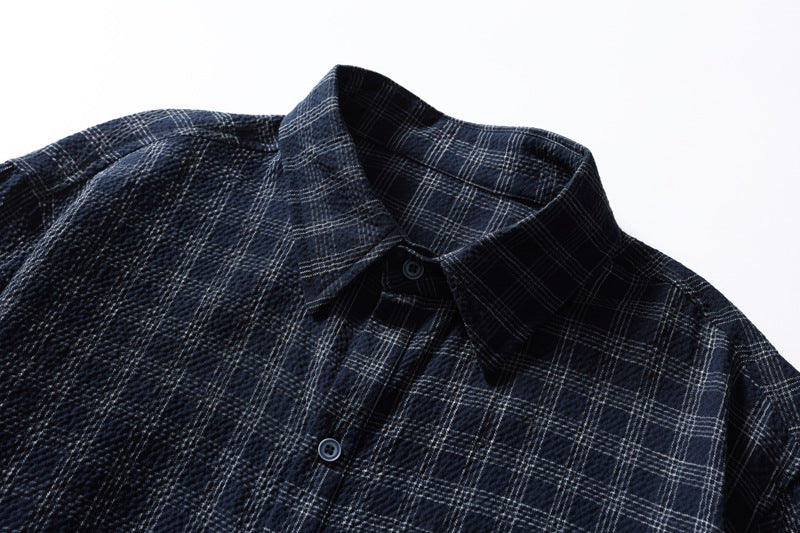 Plaid Long Sleeve Oversized Shirt – Men's Relaxed Fit Button-Up