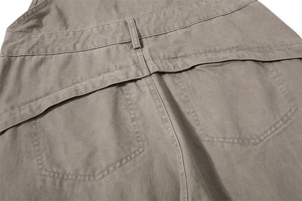 Wide-Leg Cargo Overalls – Baggy Multi-Pocket Bib Dungarees