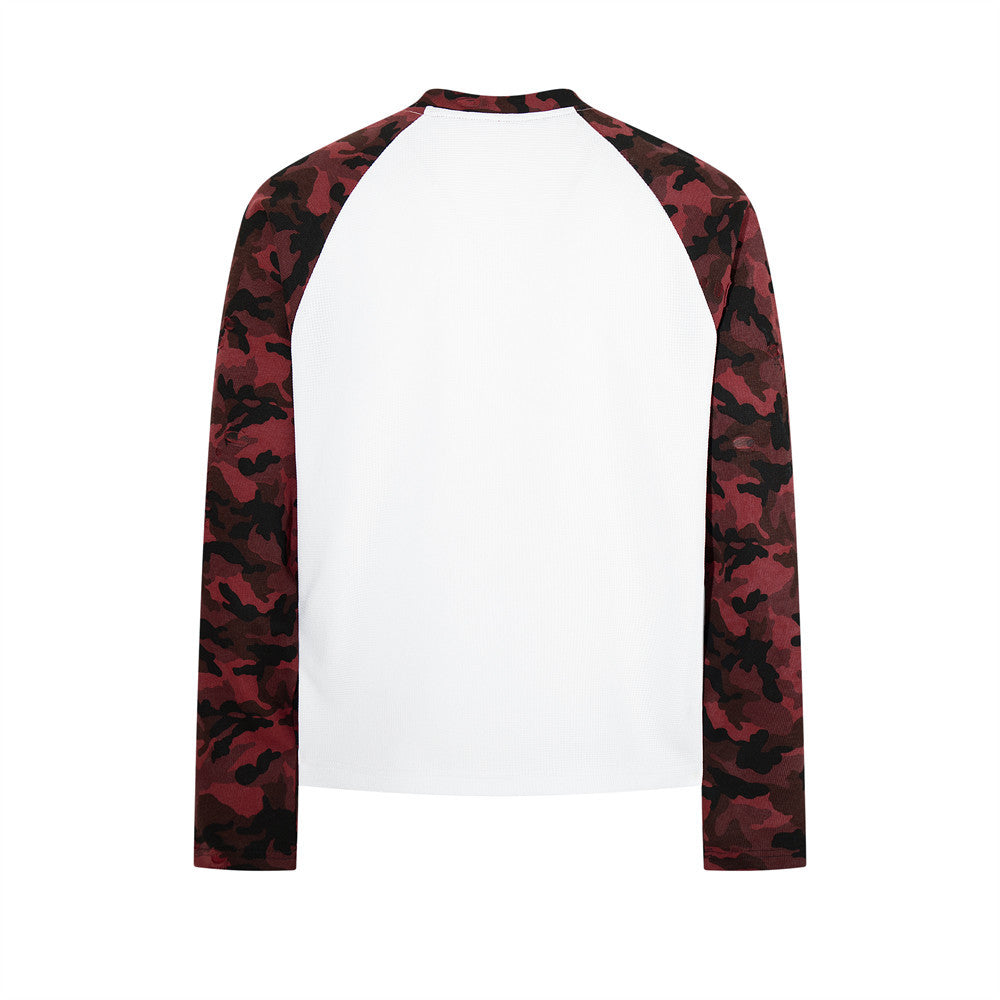 Men's Camo Raglan Long Sleeve Shirt – Graphic Star & Knight Print