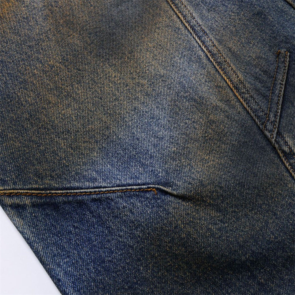 Baggy Jeans Men – Distressed Wide-Leg Barrel Fit with Deconstructed Seam Detail