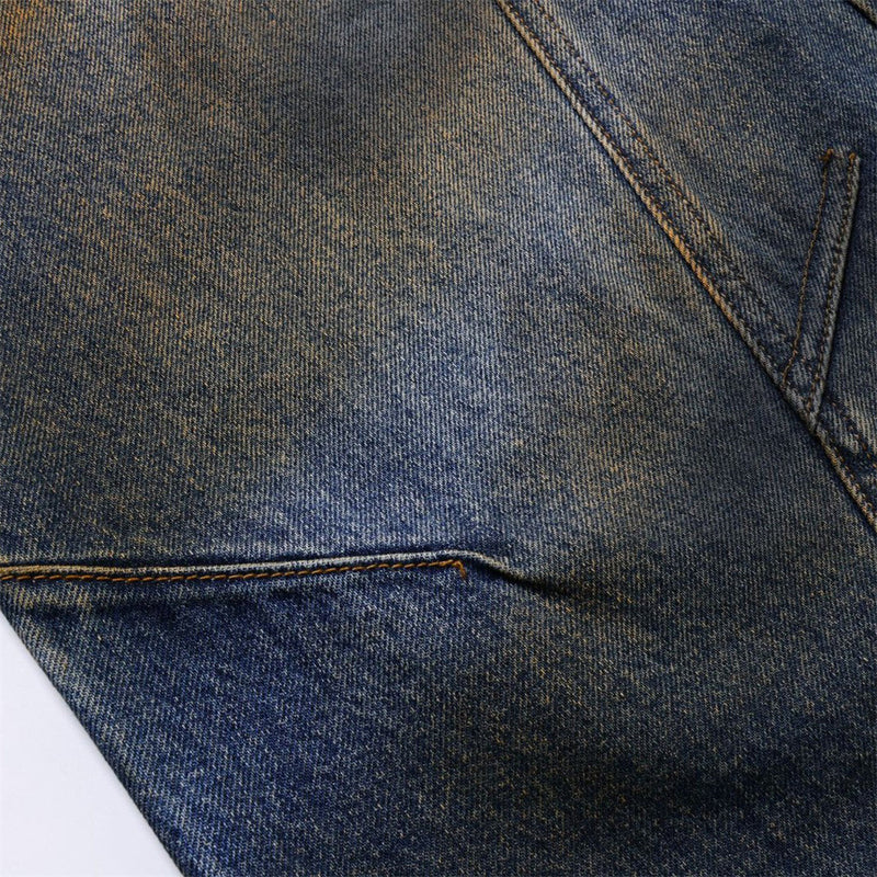Baggy Jeans Men – Distressed Wide-Leg Barrel Fit with Deconstructed Seam Detail