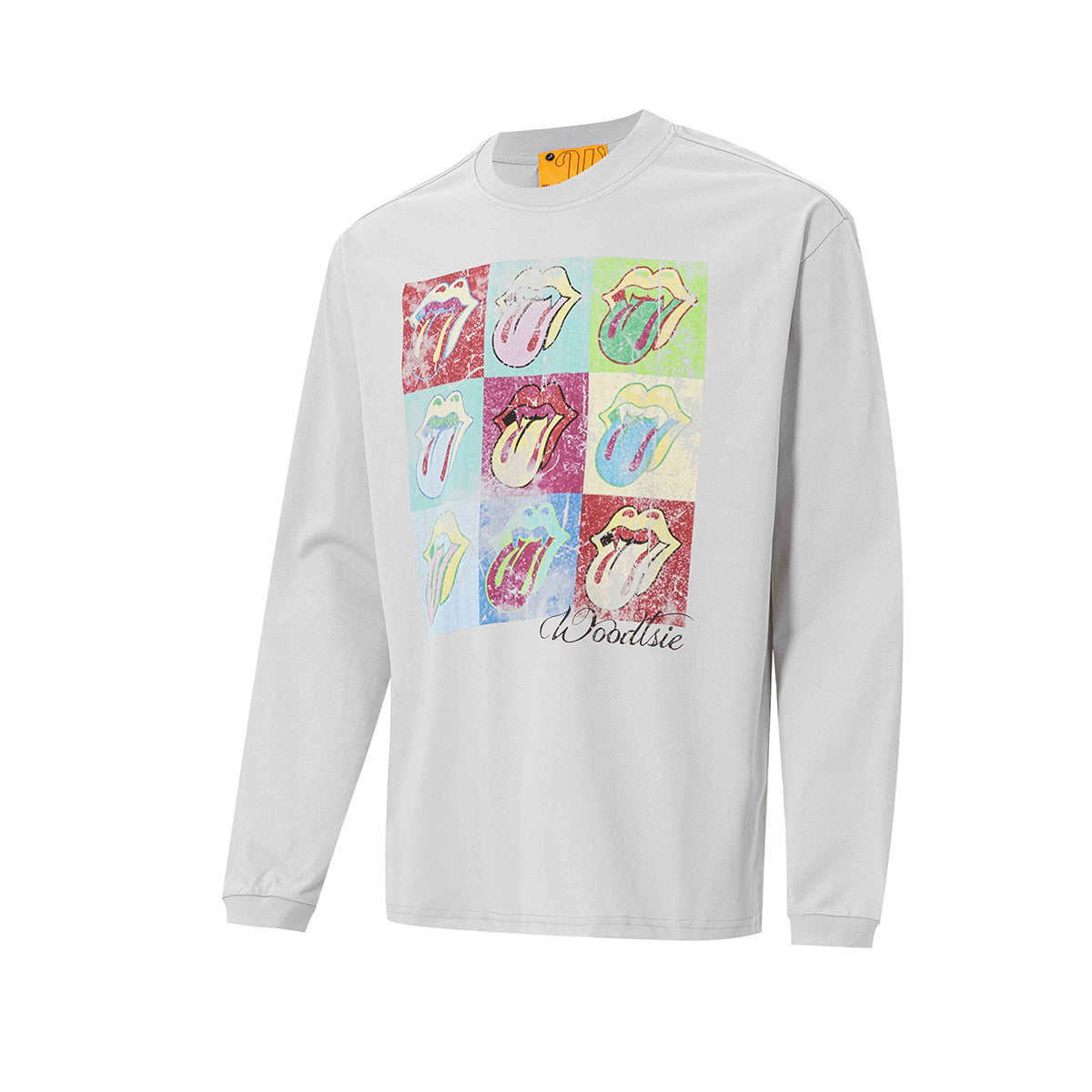 T-shirt manches longues graphique avec imprimé rétro pop art de langue