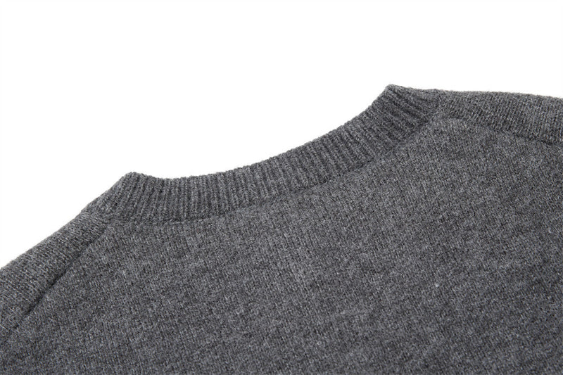 Men's Crewneck Knit Cardigan Sweater with Floral Buttons