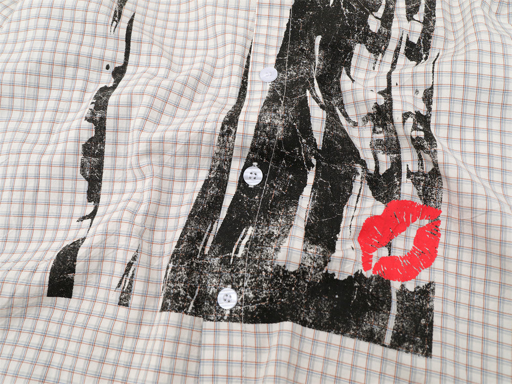Plaid Long Sleeve Shirt – Graphic Print Oversized Fit