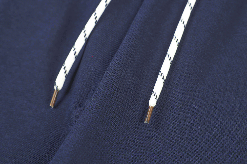 Wide-Leg Track Pants – Navy Blue with Contrast Side Stripes