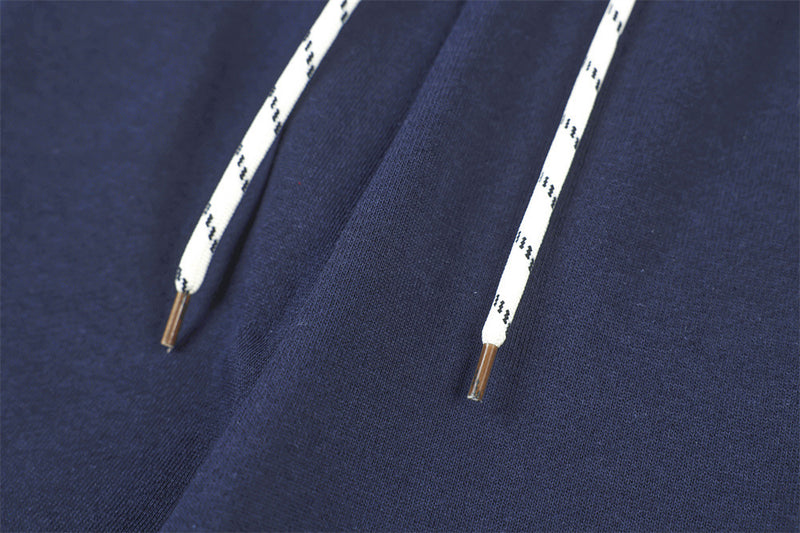 Wide-Leg Track Pants – Navy Blue with Contrast Side Stripes