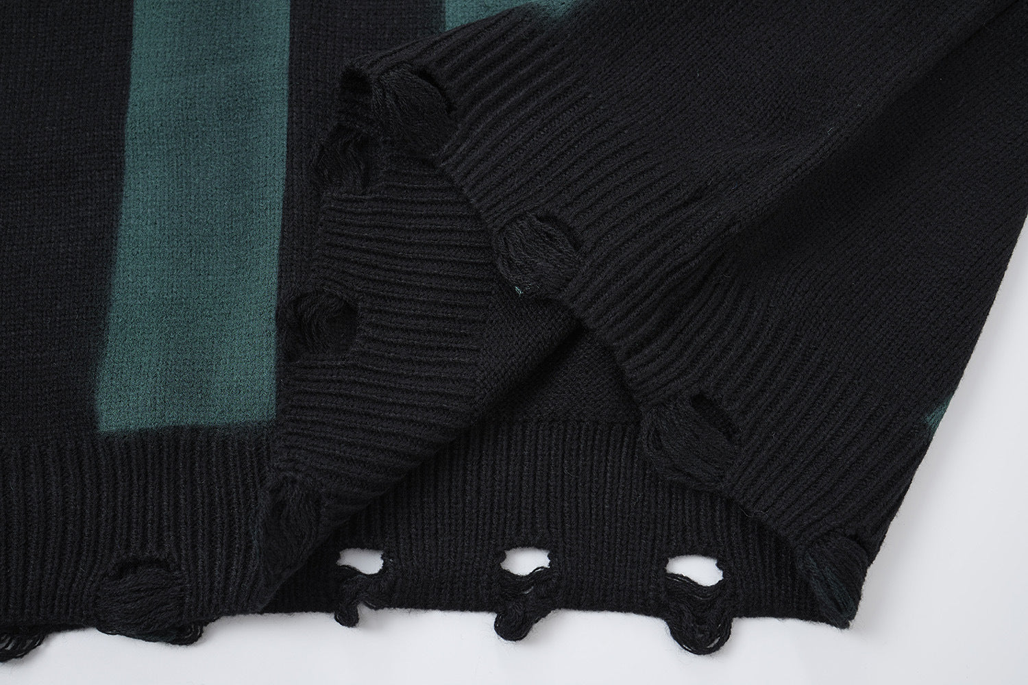 Pull en maille rayé et délavé – Col rond oversize, streetwear vintage américain