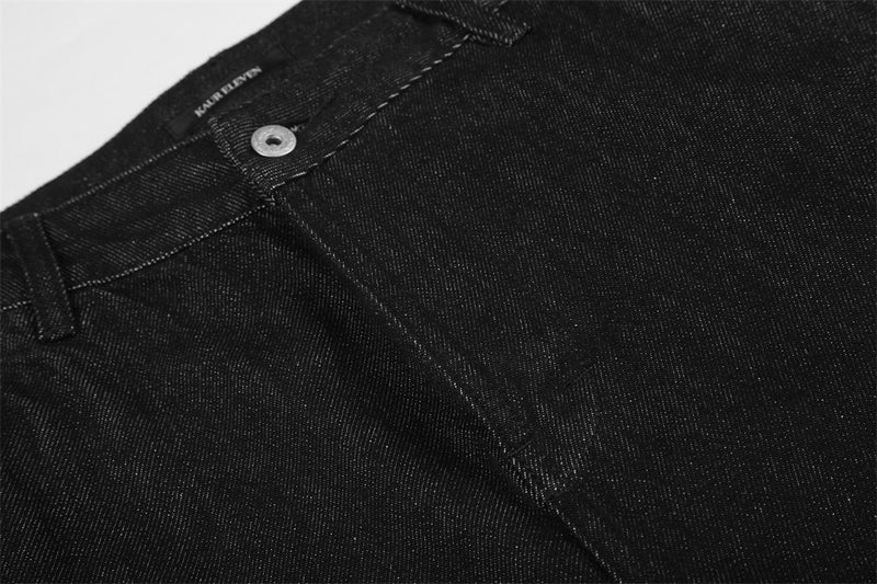 Wide-Leg Raw Denim Jeans – Relaxed Straight Fit