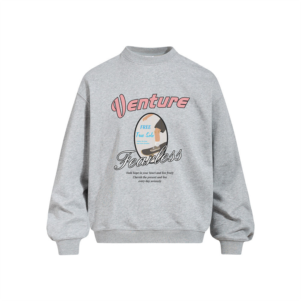 Venture Fearless Graphic Print Crewneck Sweatshirt – Oversized Fit