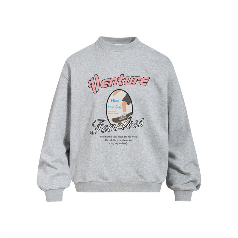 Venture Fearless Graphic Print Crewneck Sweatshirt – Oversized Fit
