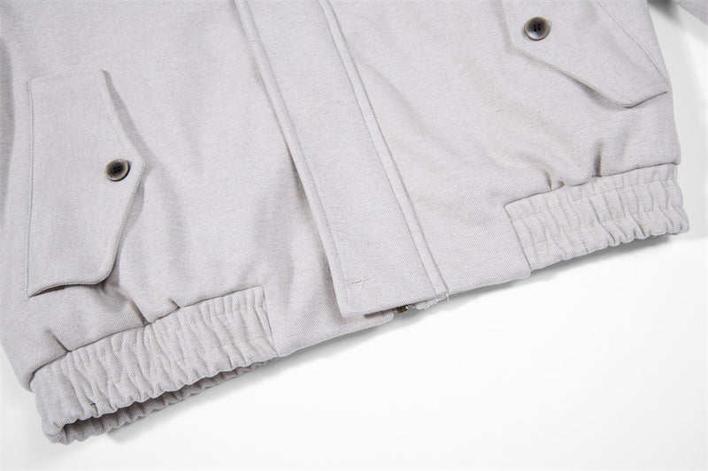 Blouson bomber homme court à col montant – Coupe décontractée, gris clair