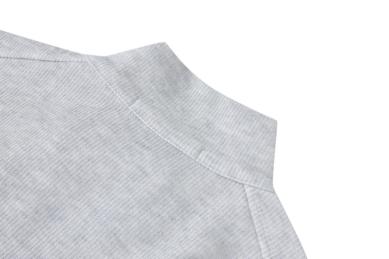 Veste homme côtelée zippée à col montant – Style sportswear vintage délavé