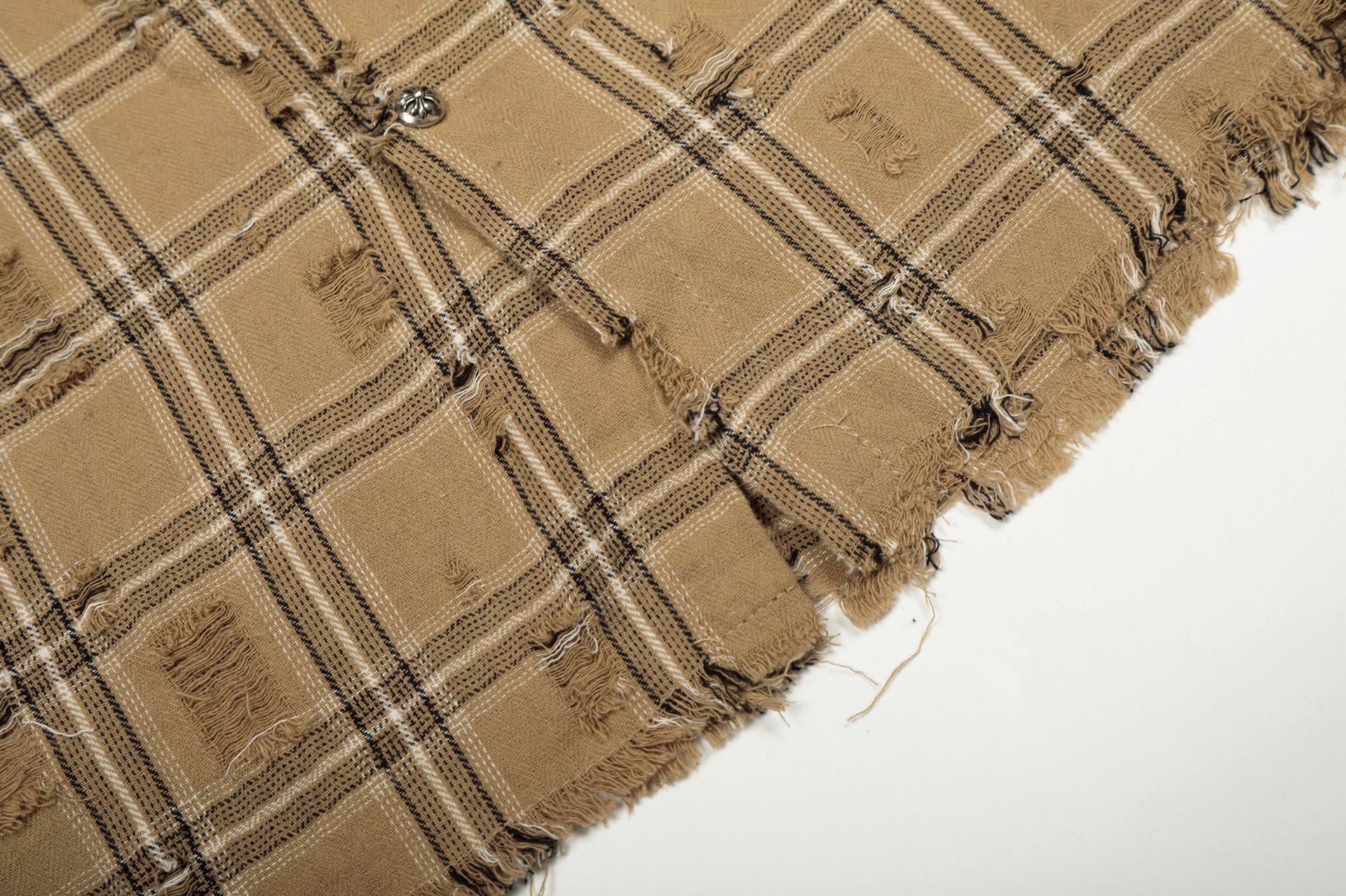 Surchemise en flanelle à carreaux délavée et usée – Veste-chemise vintage à manches longues