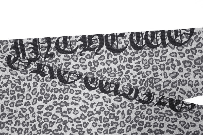 Langarm-Waffelshirt – Raglan-Rundhals mit Leopardenprint und Vintage-Grafik
