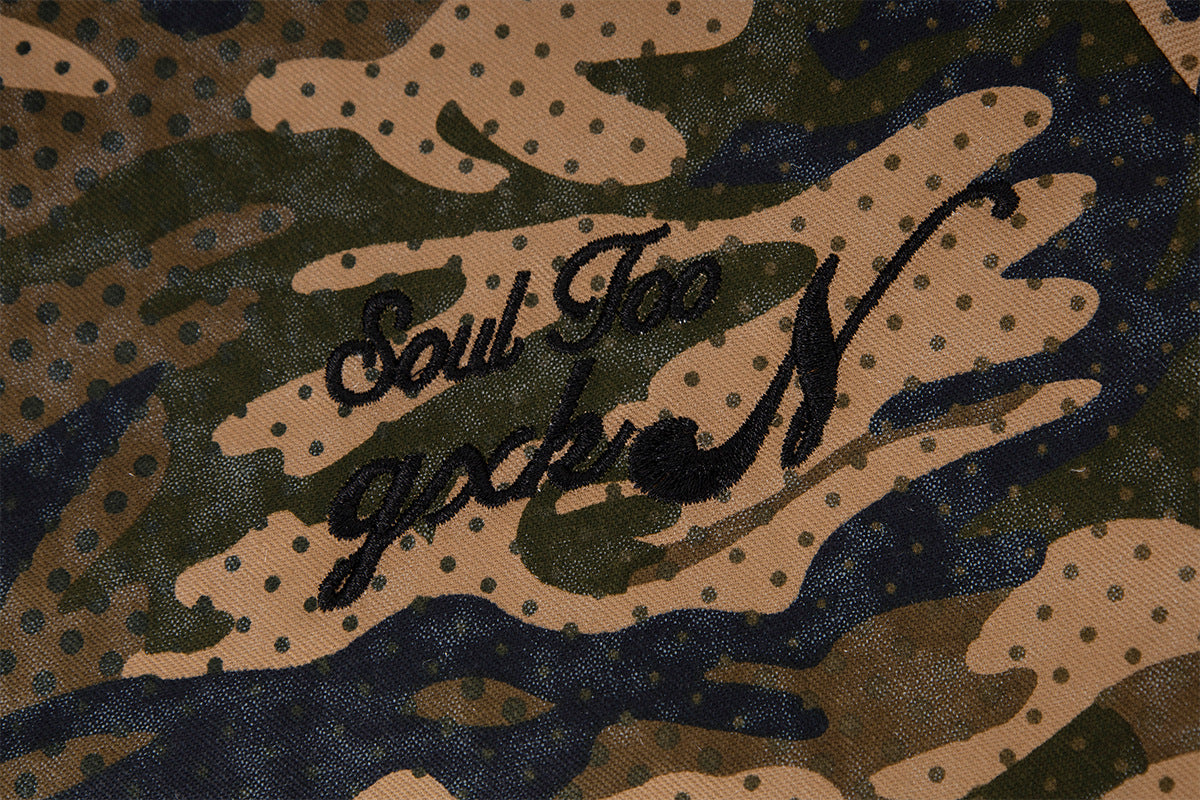 Veste zippée camouflage – Col montant, écusson Union Jack, coupe cropped