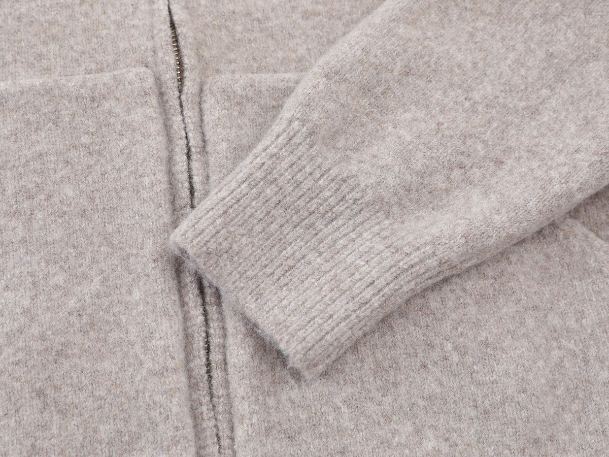 Knit Zip-Up Hoodie with Eagle Graphic Back — Relaxed Fit Streetwear Cardigan