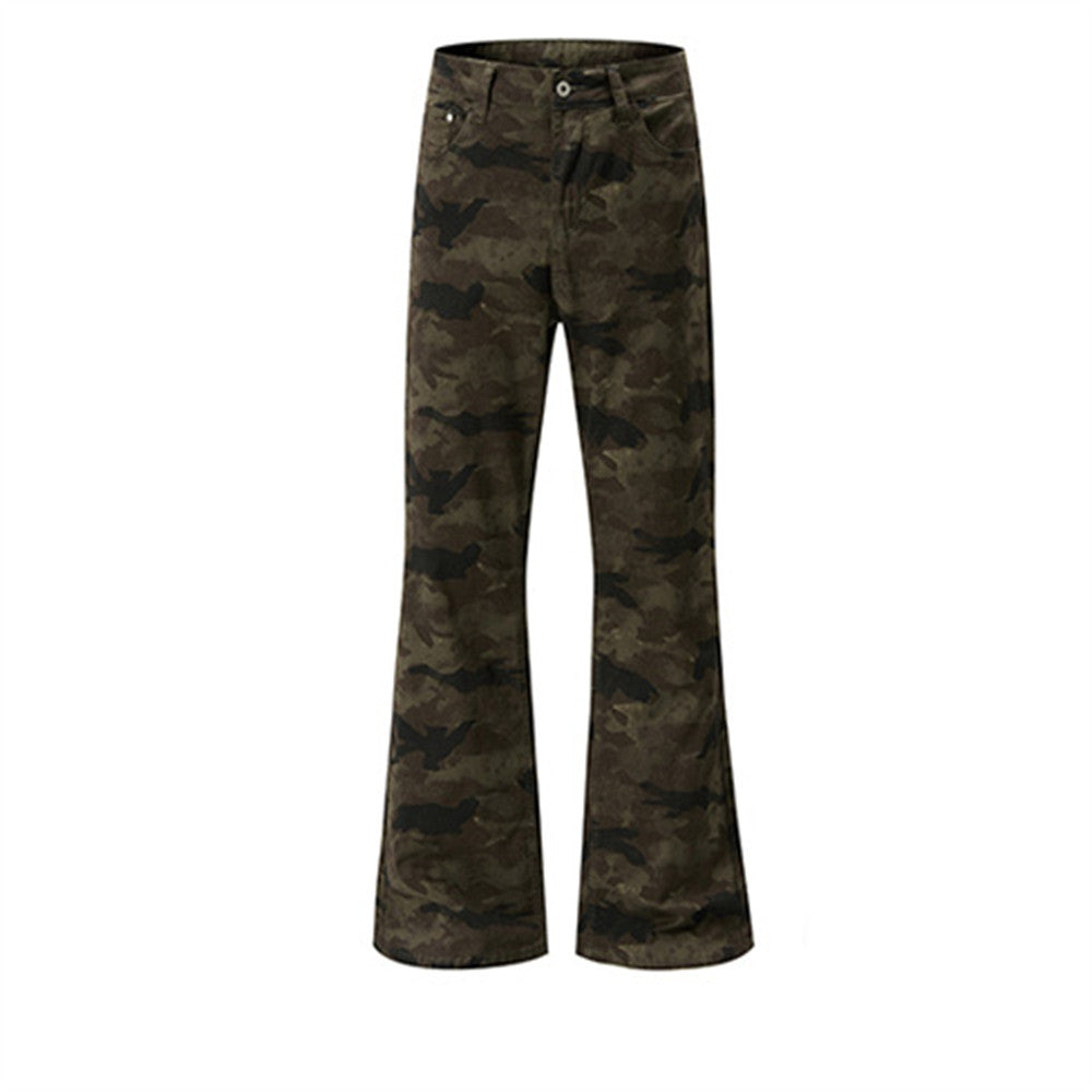 Men's Camouflage Flare Pants – Relaxed Fit Bell Bottom Trousers