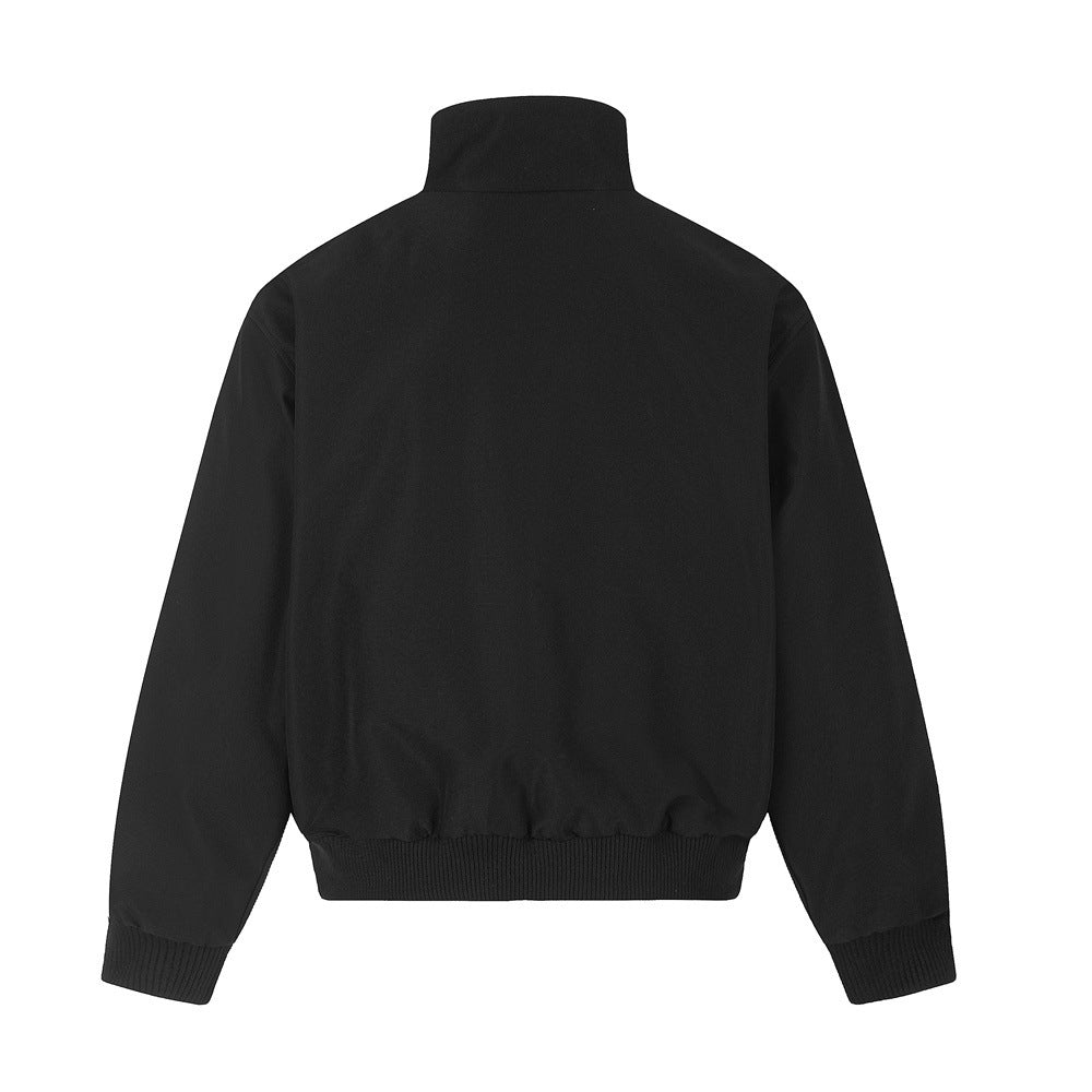 Men's Colorblock Track Jacket & Wide-Leg Pants Tracksuit Set with Mock Neck