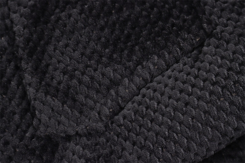 Sudadera con Capucha de Felpa Sherpa con Cremallera – Bordado de Letras Extragrande y Bajo con Cordón