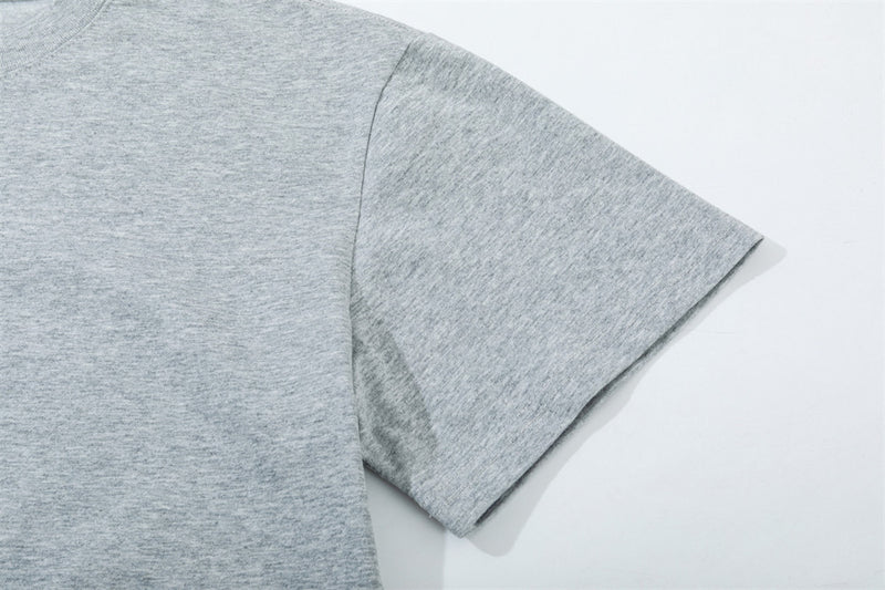 Camiseta de hombre de cuello redondo y manga corta – Camiseta lisa de corte relajado