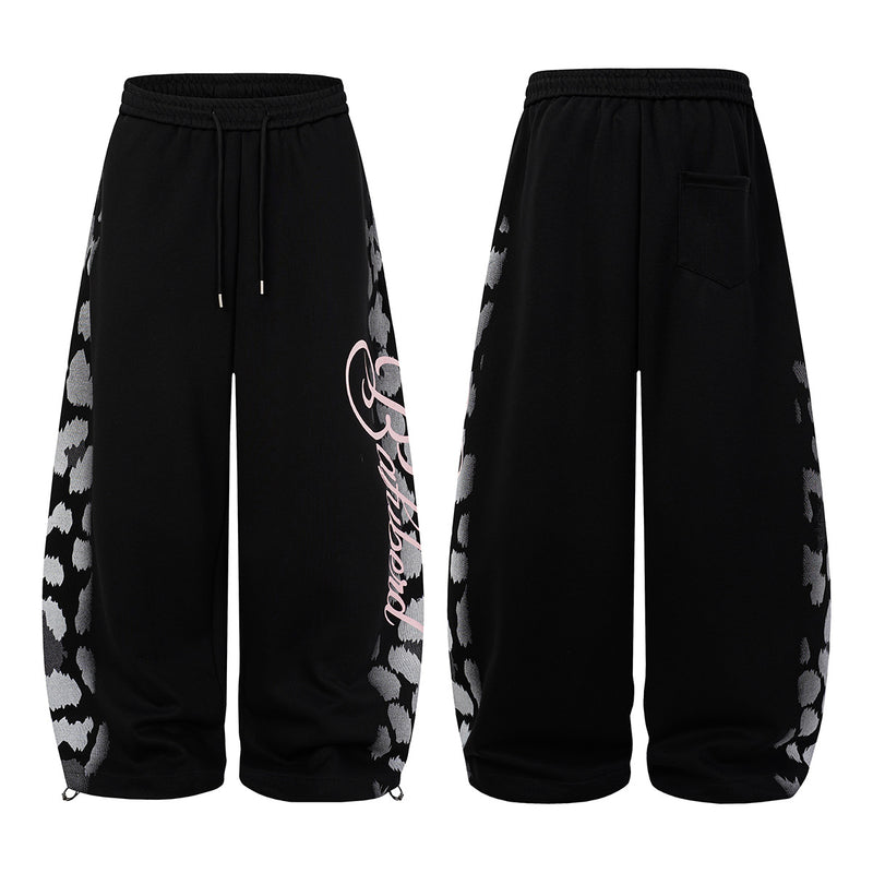 Pantalon de survêtement wide leg imprimé léopard – Jogger streetwear oversize