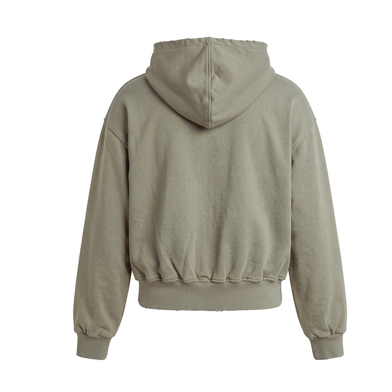 Spectravision Graphic Zip-Up Hoodie – Washed Oversized Heavy Fleece