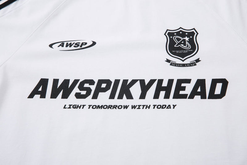 T-shirt à manches longues style football AWSPIKYHEAD – Col rond à rayures