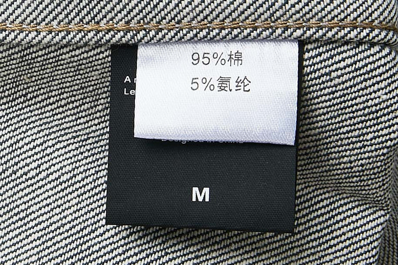 Veste boxy en jean délavé – Plis poitrine, col italien, coupe workwear raccourcie