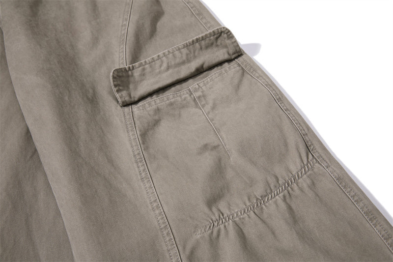 Wide-Leg Cargo Overalls – Baggy Multi-Pocket Bib Dungarees