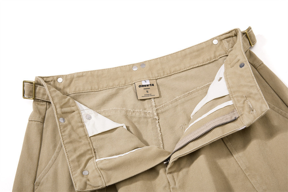 Wide-Leg Cargo Pants with Multi-Pocket Deconstructed Design