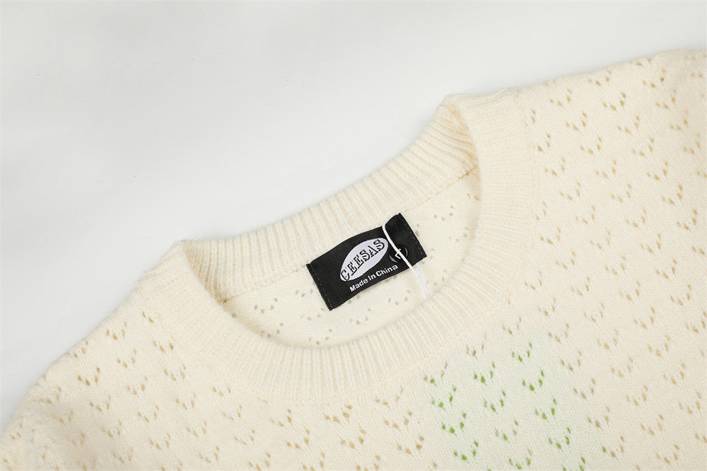 Pull homme en maille jacquard chat cartoon au piano – Pull à col rond et coupe décontractée