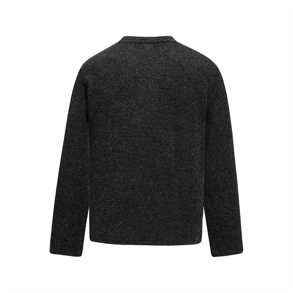 Men's Ribbed Knit Henley Sweater – Long Sleeve, Relaxed Fit