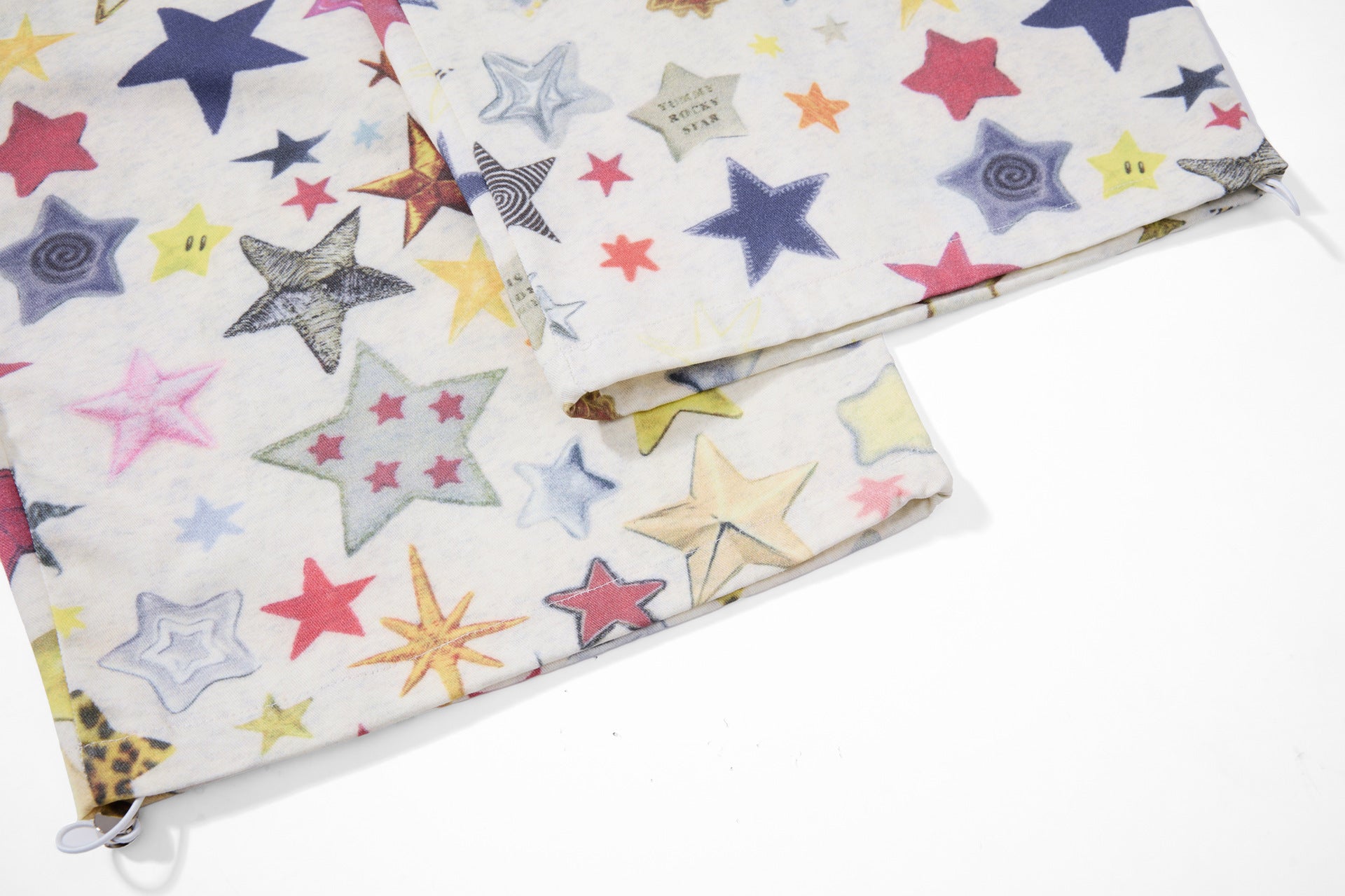 Wide-Leg Baggy Pants – All-Over Colorful Star Print, High Waist