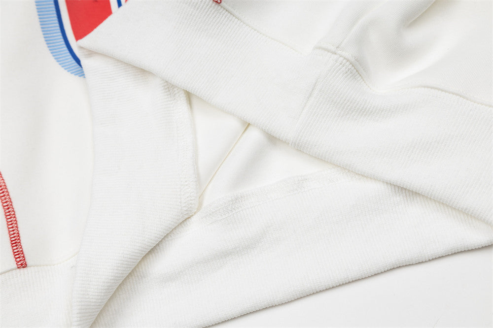 Darkht 08 Racing Graphic Colorblock Crewneck Sweatshirt – White & Sky Blue