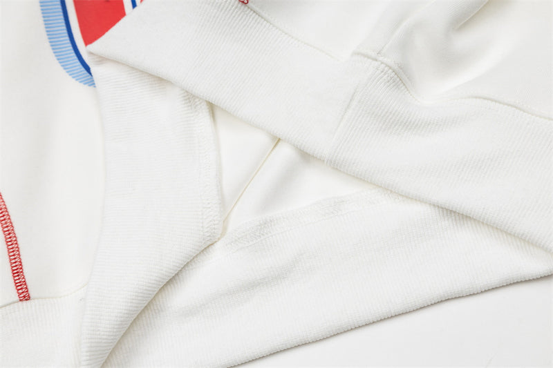 Darkht 08 Racing Graphic Colorblock Crewneck Sweatshirt – White & Sky Blue