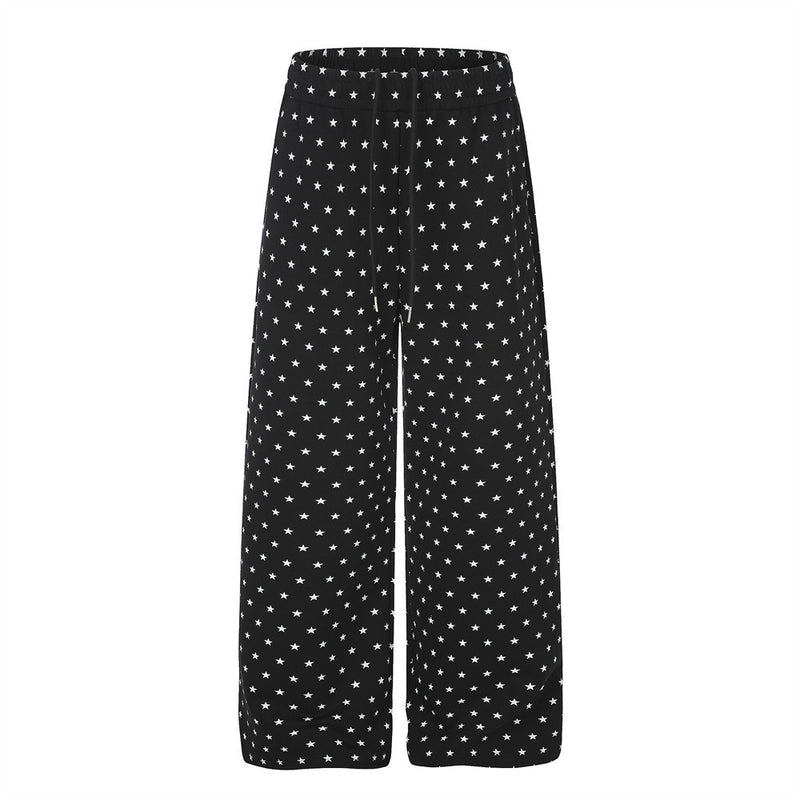 Pantalon de survêtement à jambes larges et imprimé étoiles – Coupe décontractée pour homme