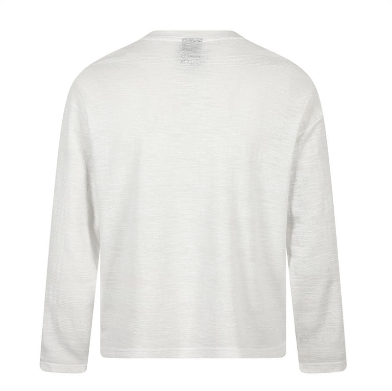 Camiseta de manga larga para hombre con estampado floral sombreado – Cuello redondo extragrande
