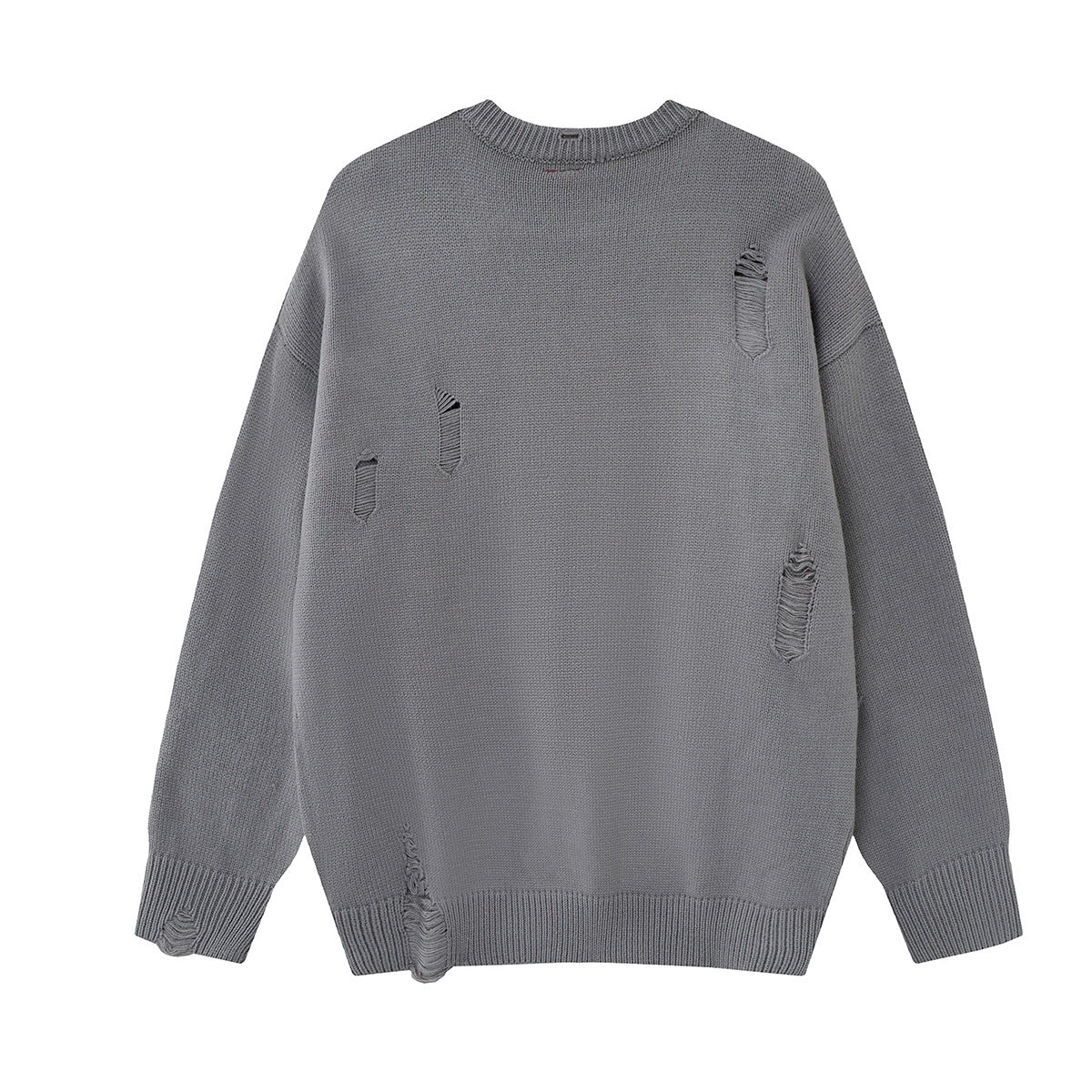Pull col rond oversize en maille usée avec motif de lettres appliquées