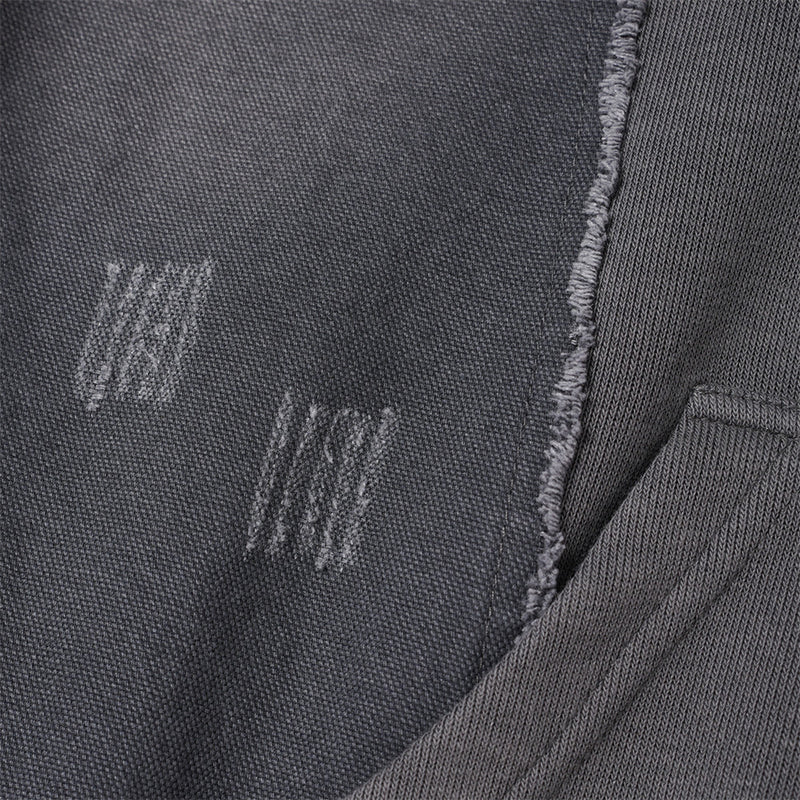 Hoodie oversize à enfiler, patchwork déconstruit, délavé et usé