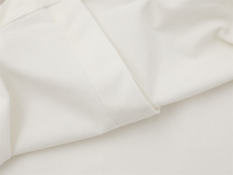 Abstract Figure Embroidered Short Sleeve Shirt – Oversized Casual Button-Up