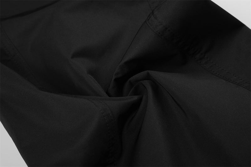 Men's Black Cargo Utility Pants with Mesh Panels & Wide-Leg Silhouette