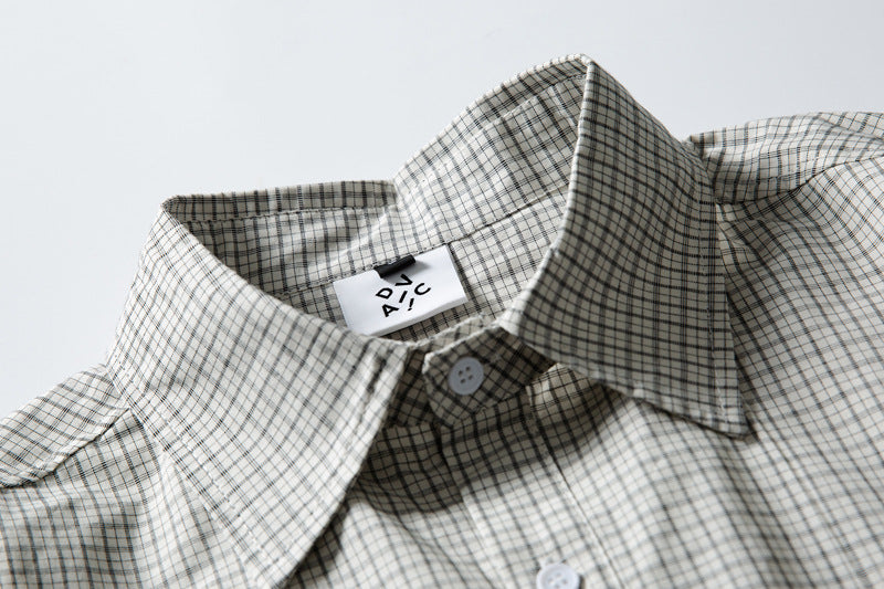 Oversized Plaid Long Sleeve Shirt – Relaxed Fit Japanese-Inspired Button-Up