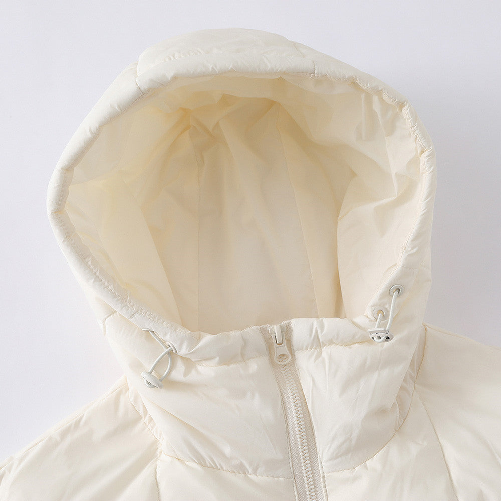 Herren-Pufferjacke mit Steppung – Wintermantel mit Kapuze und durchgehendem Reißverschluss