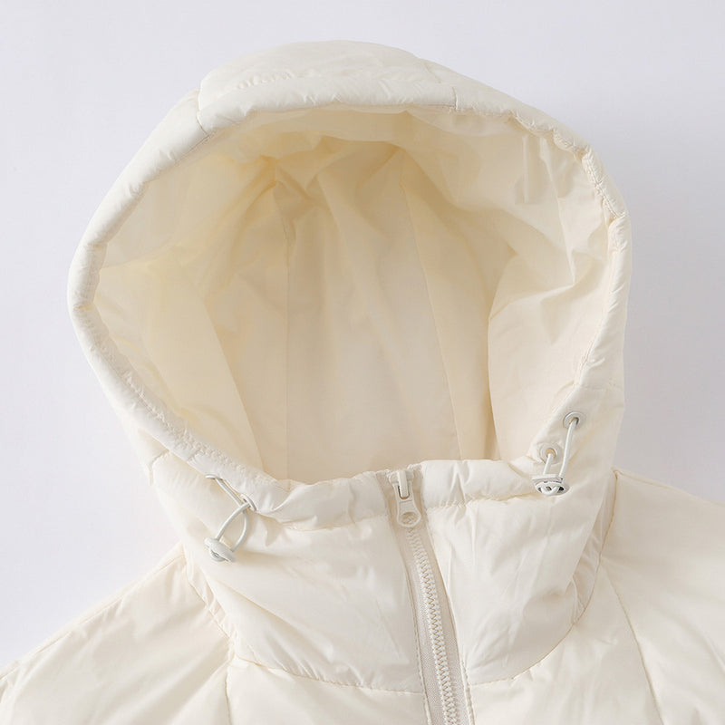 Herren-Pufferjacke mit Steppung – Wintermantel mit Kapuze und durchgehendem Reißverschluss